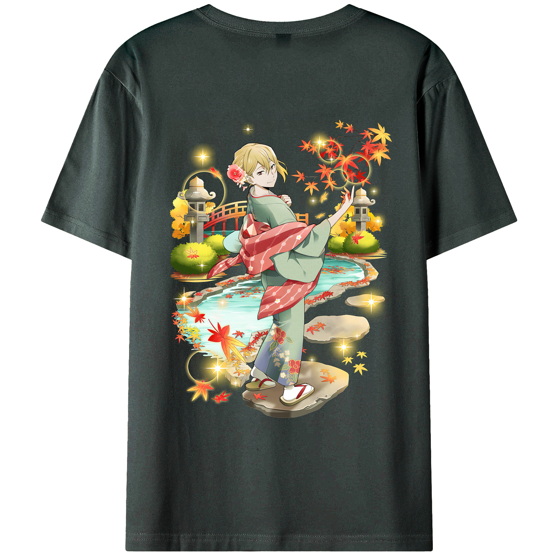 （画像用） 文豪ストレイドッグス Bungo Stray Dogs 綿100％ メンズ半袖Tシャツ（バックプリント） 通気性